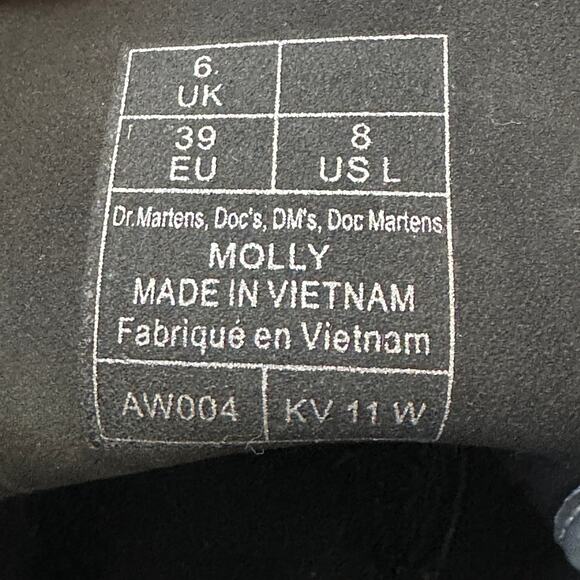 Dr. Martens Molly Boots Black Silver Platform Combat Patent Leather Women's 8 - Picture 4 of 10